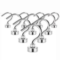 Magnetic Hooks,22Lb Cruise Essentials Neodymium Rare Earth Magnet Hook With 3 Layers Ni Strong Corrosion Protection, Ideal For Grill,Towel,Kitchen Indoor Hanging(Silvery White, Pack Of 10)
