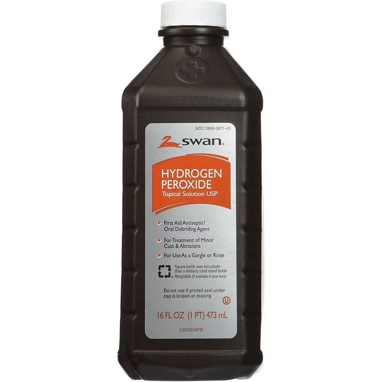 Swan Hydrogen Peroxide Antiseptic Solution 16 Oz Bottles Case of 12