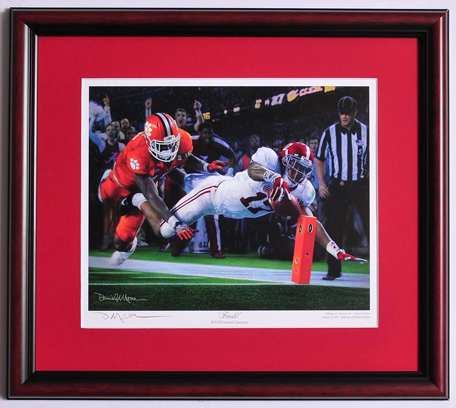 Finish! framed print by Daniel Moore - Alabama defeats Clemson to win the 2015 National Championship