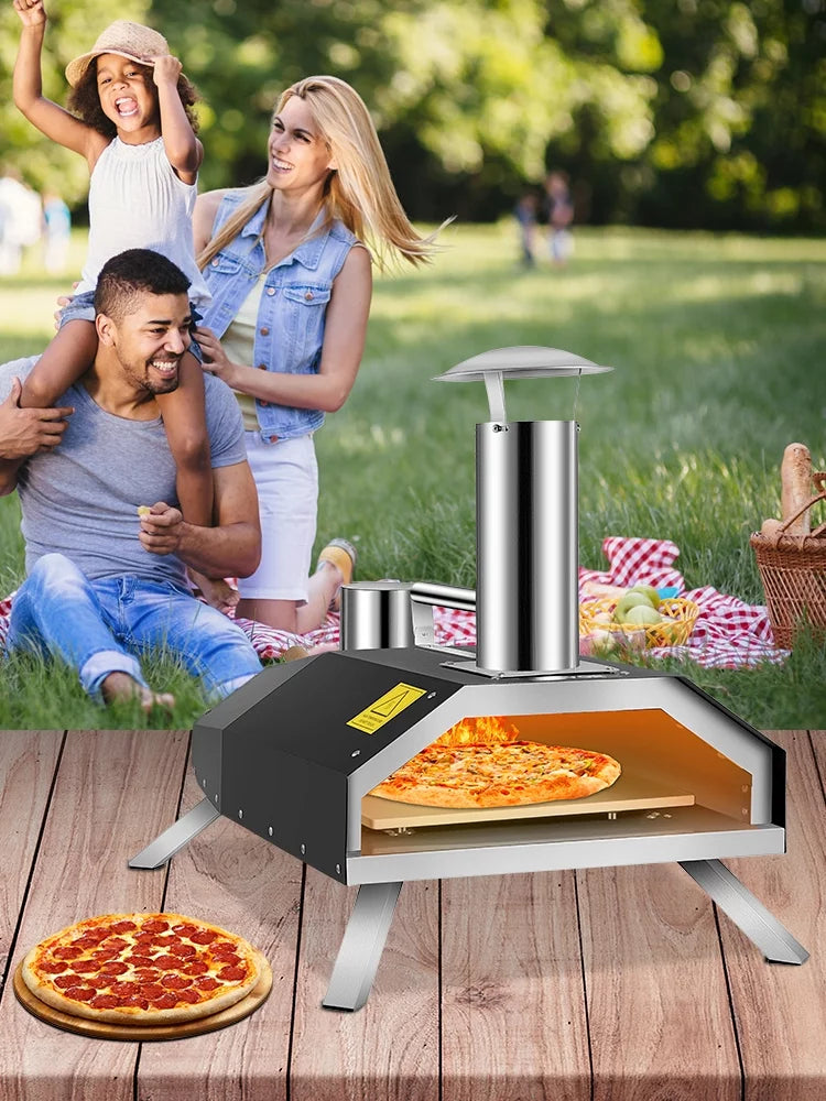 Portable Pizza Oven Good Insulation Effect 304 Stainless Steel Foldable Feet Complete Accessories Bag for Outdoor Cooking