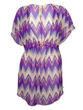 Miken Women's Chevron Print Dress Swim Cover-up (S, Multi)
