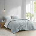 INK+IVY Full/Queen Kara 3-Piece Cotton Jacquard Comforter Set, Aqua