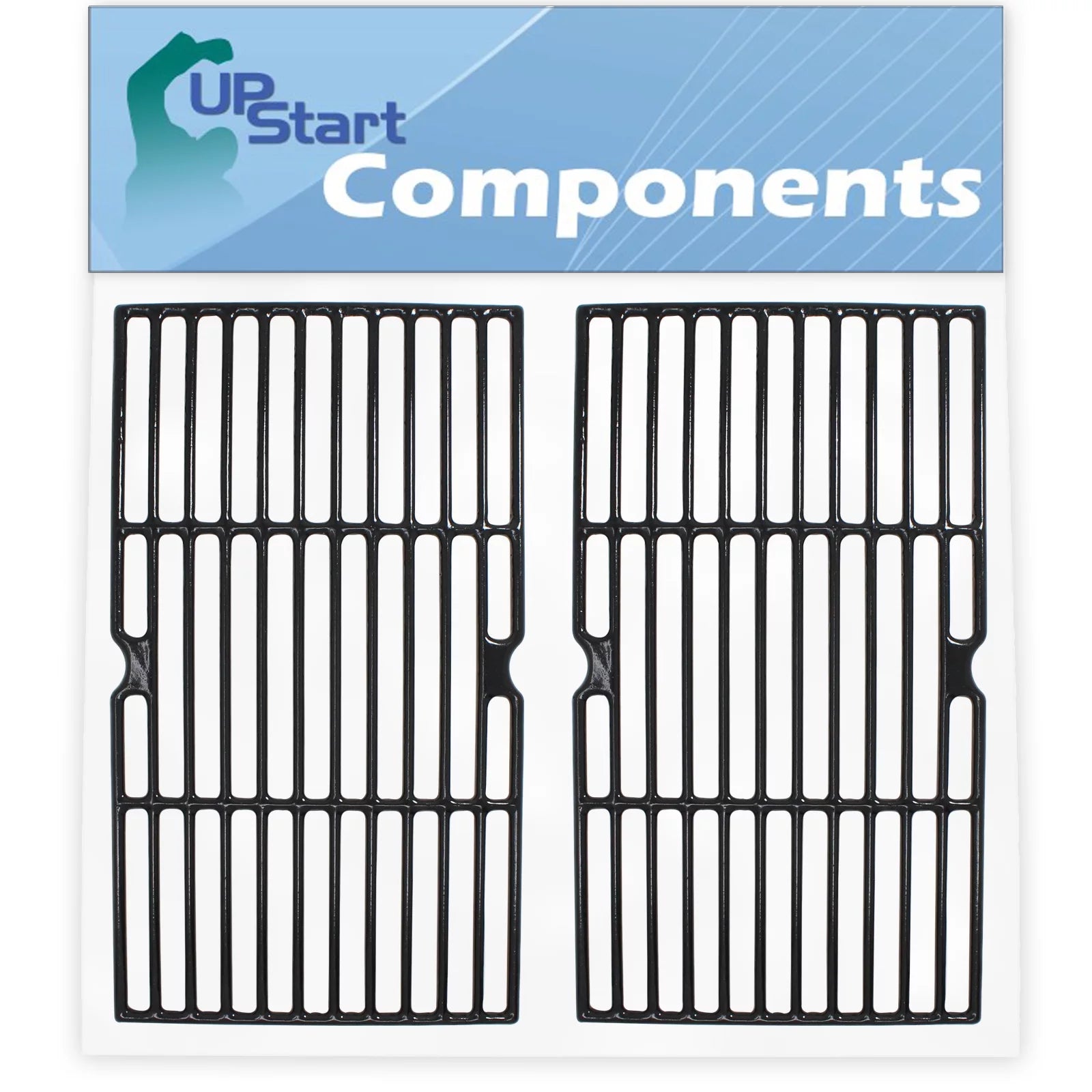 2-Pack BBQ Grill Cooking Grates Replacement Parts for Kenmore 415.16117 - Compatible Barbeque Cast Iron Grid 16 3/4