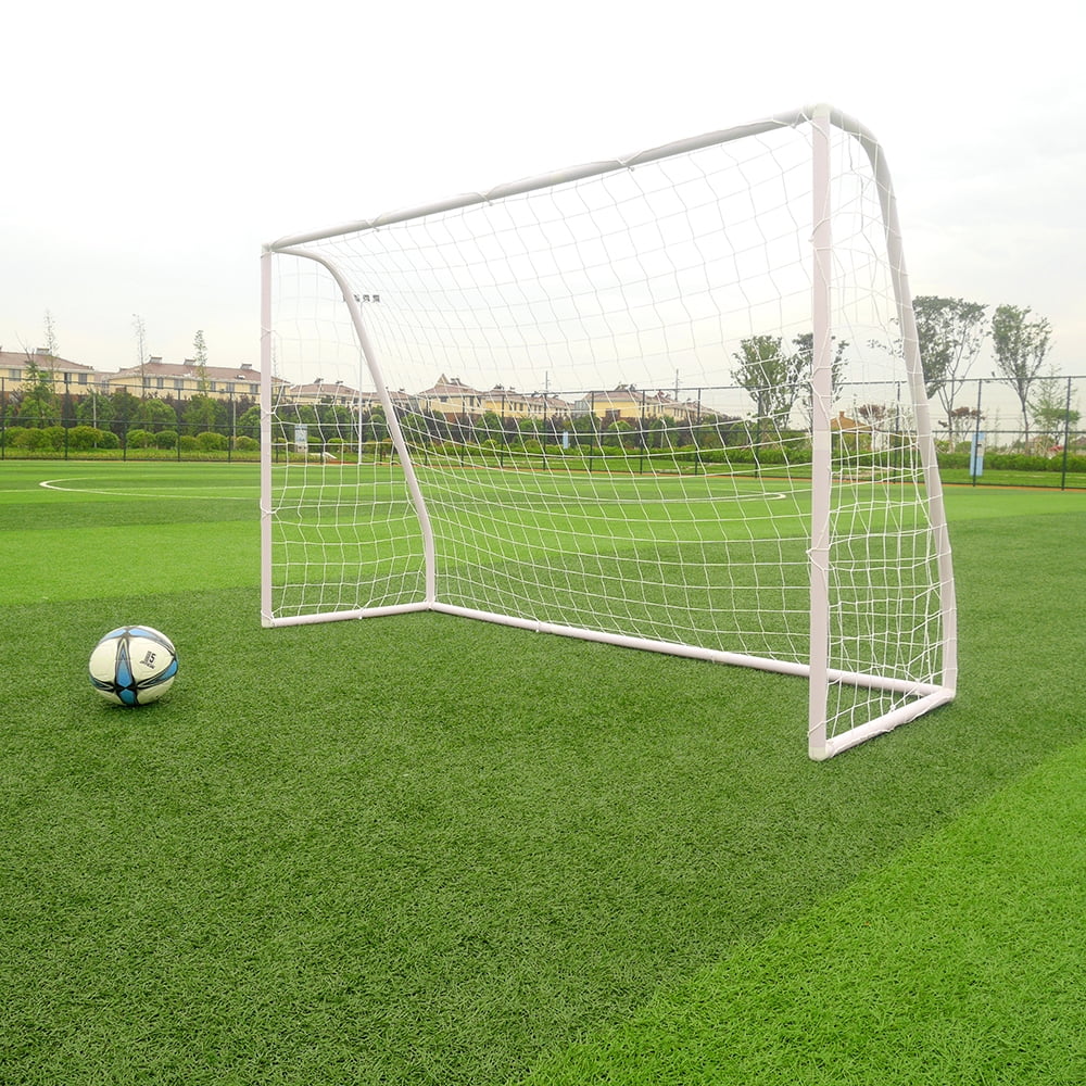 Zimtown 8' x 5' x 2.7' Portable Soccer Goal, Lightweight Professional Football Practice Training Aid Post Net, with Net Straps Anchor, for Outdoor Kids/Children Youth Foosball Sports, White