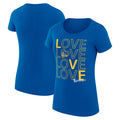 Women's G-III 4Her by Carl Banks Royal Golden State Warriors Basketball Love Fitted T-Shirt