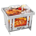 GoolRC Stainless Steel Grill Portable Wood Burning Camping Folding BBQ Grill Windproof Camping Picnic Tool For Home Park Use