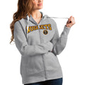 Women's Antigua Heathered Gray Denver Nuggets Team Victory Full-Zip Hoodie