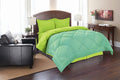 Celine Line High Quality 3pc Comforter Set-Full/Queen, Aqua/Lime