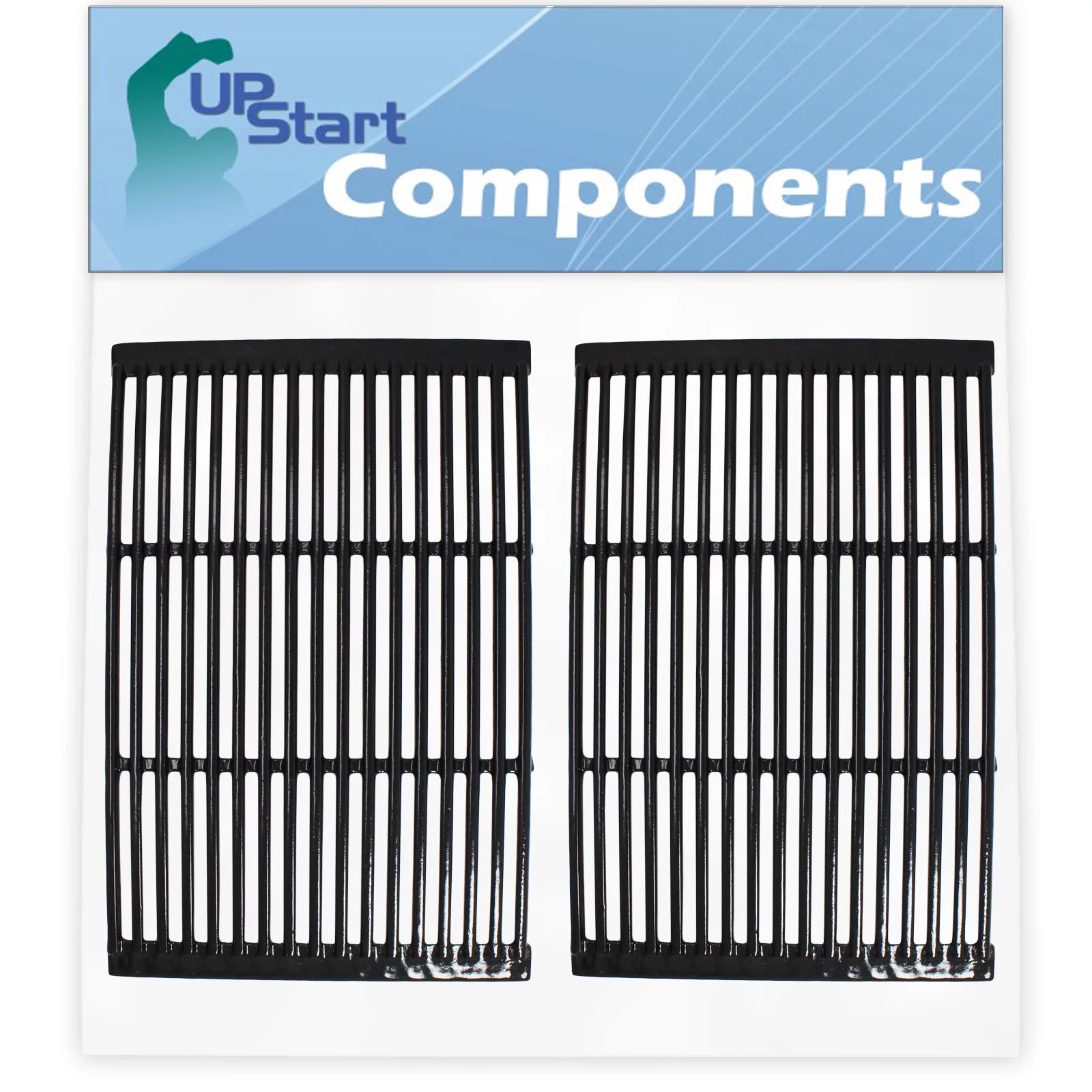 2-Pack BBQ Grill Cooking Grates Replacement Parts for Brinkmann 810-8530-F - Compatible Barbeque Porcelain Enameled Cast Iron Grid 19