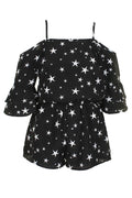 Miken Juniors' Star-Print Cold-Shoulder Romper Cover-Up