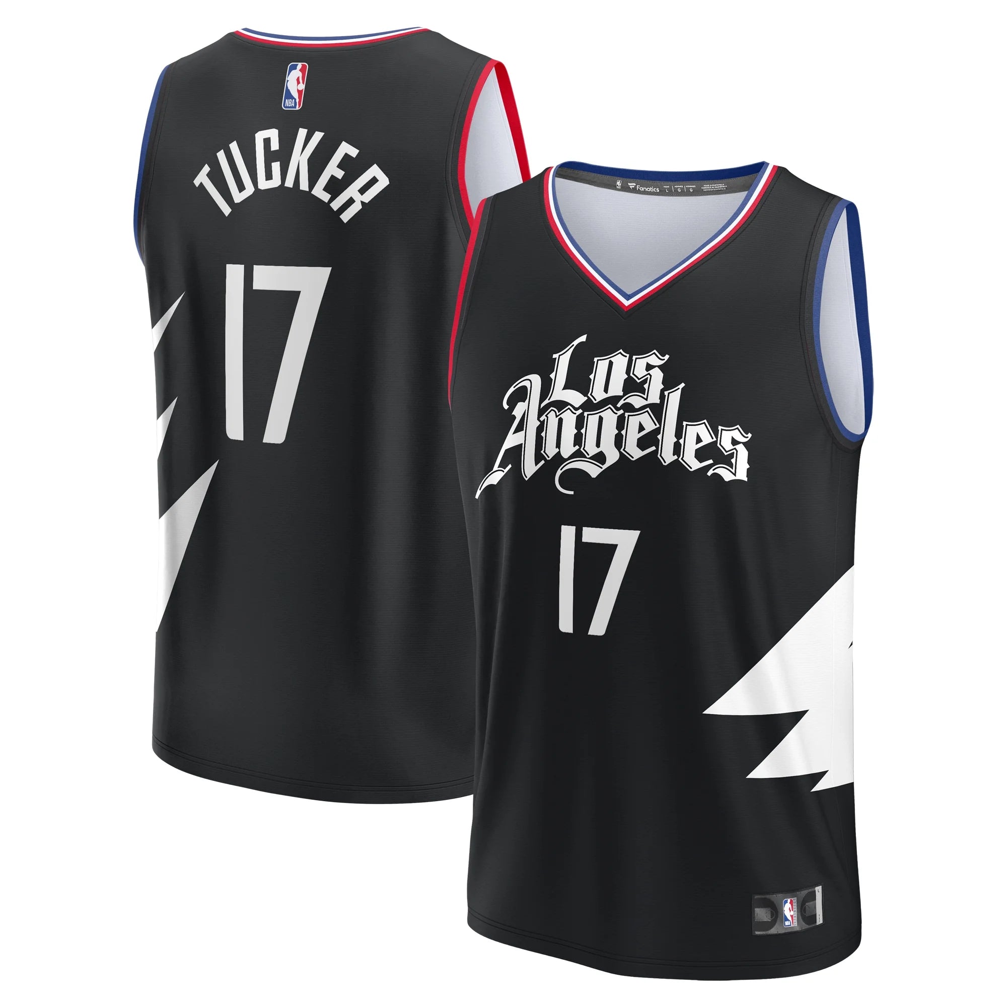 Youth Fanatics Branded PJ Tucker Black LA Clippers Fast Break Player Jersey - Statement Edition