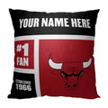 Chicago Bulls NBA Color Block Personalized 18 x 18 Pillow