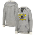 Women's Blue 84  Navy Michigan Wolverines College Football Playoff 2023 National Champions Striped French Terry V-Neck