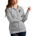 Women's Antigua Heathered Gray San Antonio Spurs Victory Full-Zip Hoodie