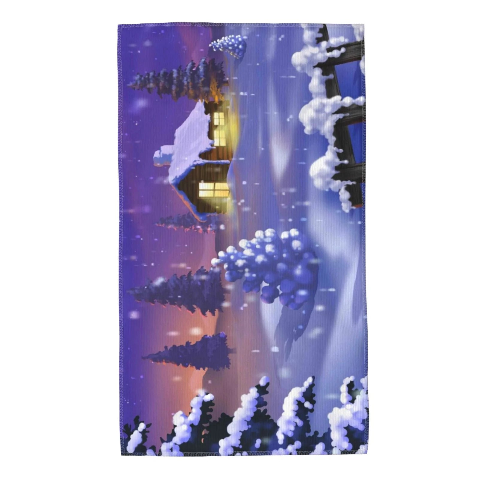 Disketp Christmas Igloo Print Bathroom Towels,Cotton Towel,Soft Towels For Kitchen And Bath