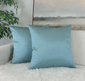 Aiking Home Solid Faux Silk Euro Shams Set of Two 26 x 26 inch, Aqua