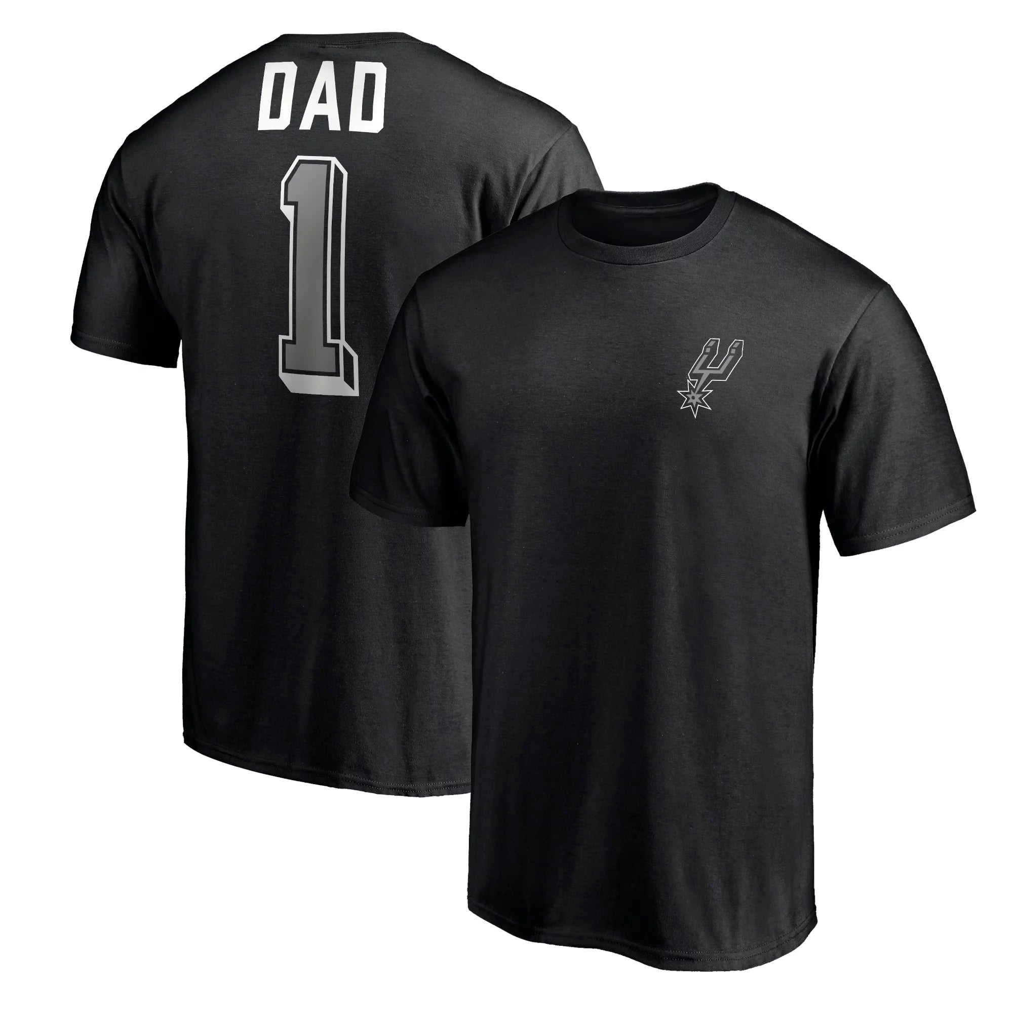 Men's Fanatics Branded Black San Antonio Spurs Number One Dad T-Shirt