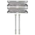2-Pack BBQ Gas Grill Tube Burner & Heat Shield Plate Tent Replacement Parts for Nex 730-0396 - Compatible Barbeque Stainless Steel Pipe Burners & Flame Tamer, Guard, Deflector, Flavorizer Bar