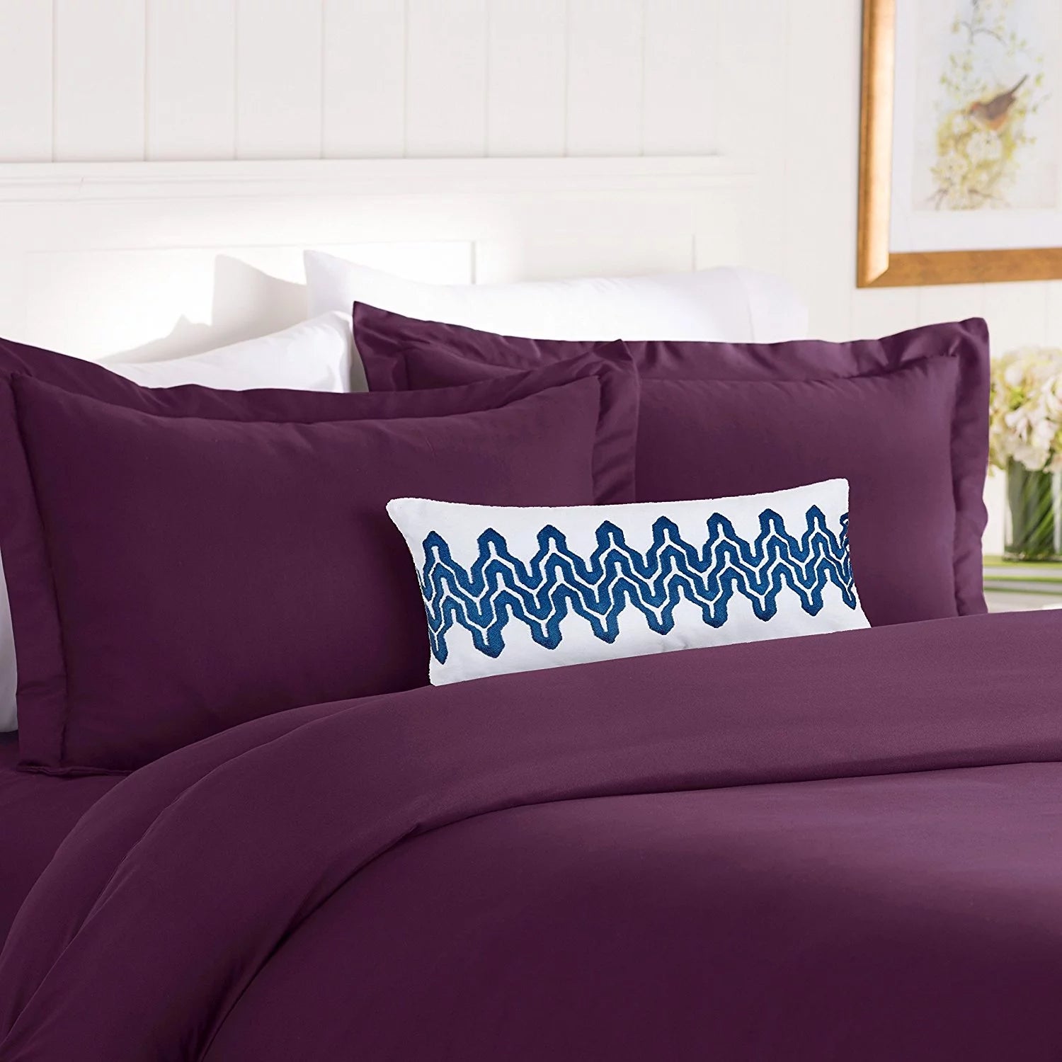 1500 Ultra-Soft Brushed Microfiber Wrinkle Resistant Twin/Twin XL Eggplant-Purple