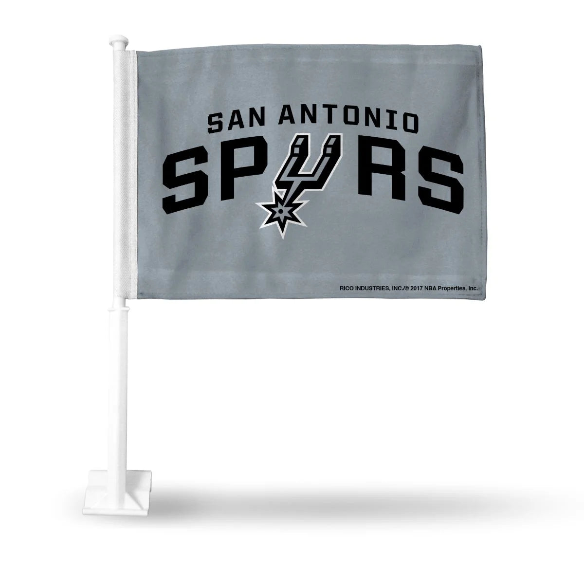 San Antonio NBA Spurs 11X14 inch Window Mount 2-Sided Silver Car Flag