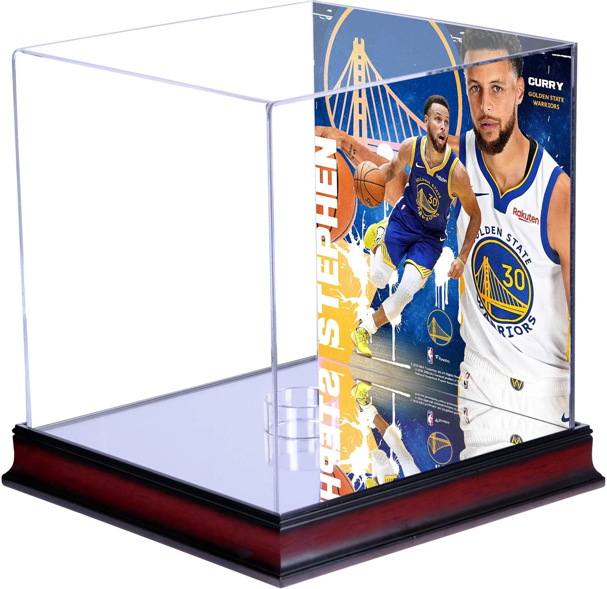 Stephen Curry Golden State Warriors Mahogany Basketball Display Case with Sublimated Plate - Fanatics Authentic Certified