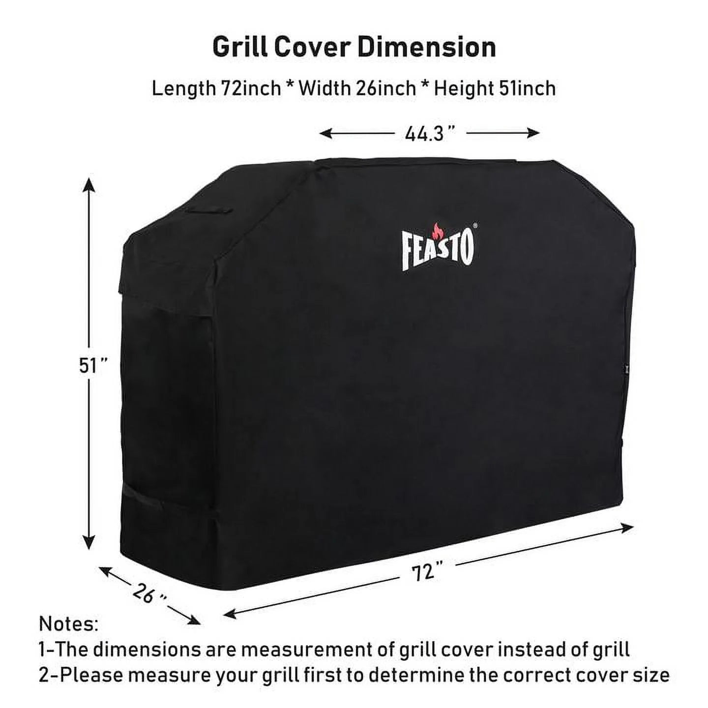 FEASTO 72 inches Outdoor Waterproof Gas Grill Cover,Charcoal Grill Cover,Pallet Grill Cover L72¡± x W26¡± x H51