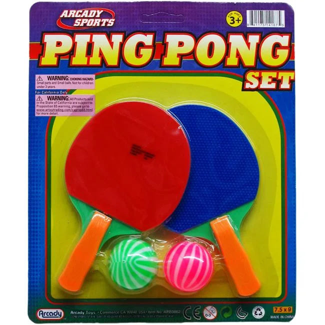 Mini Ping Pong Club Play Set with 2 Paddle & 2 Balls, Case of 72