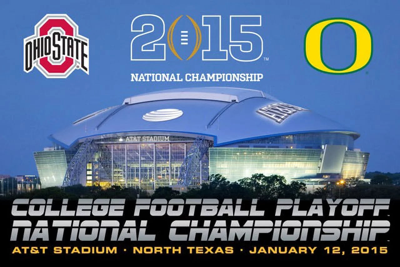 Ohio State Buckeyes Oregon Ducks 2015 Football National Championship Poster