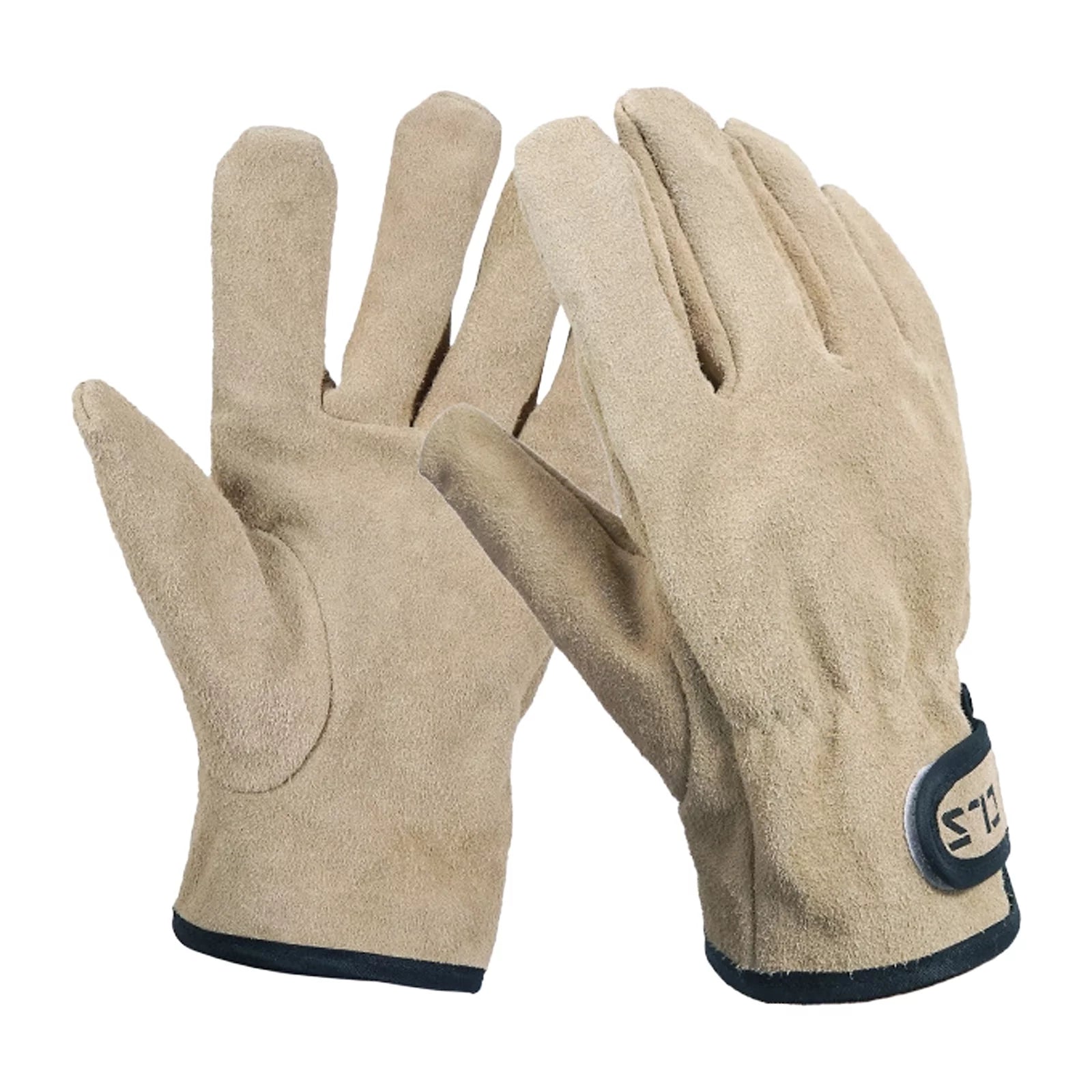 Fire Resistant Camping Gloves Cowhide Leather Mittens for BBQ Oven Fireplace