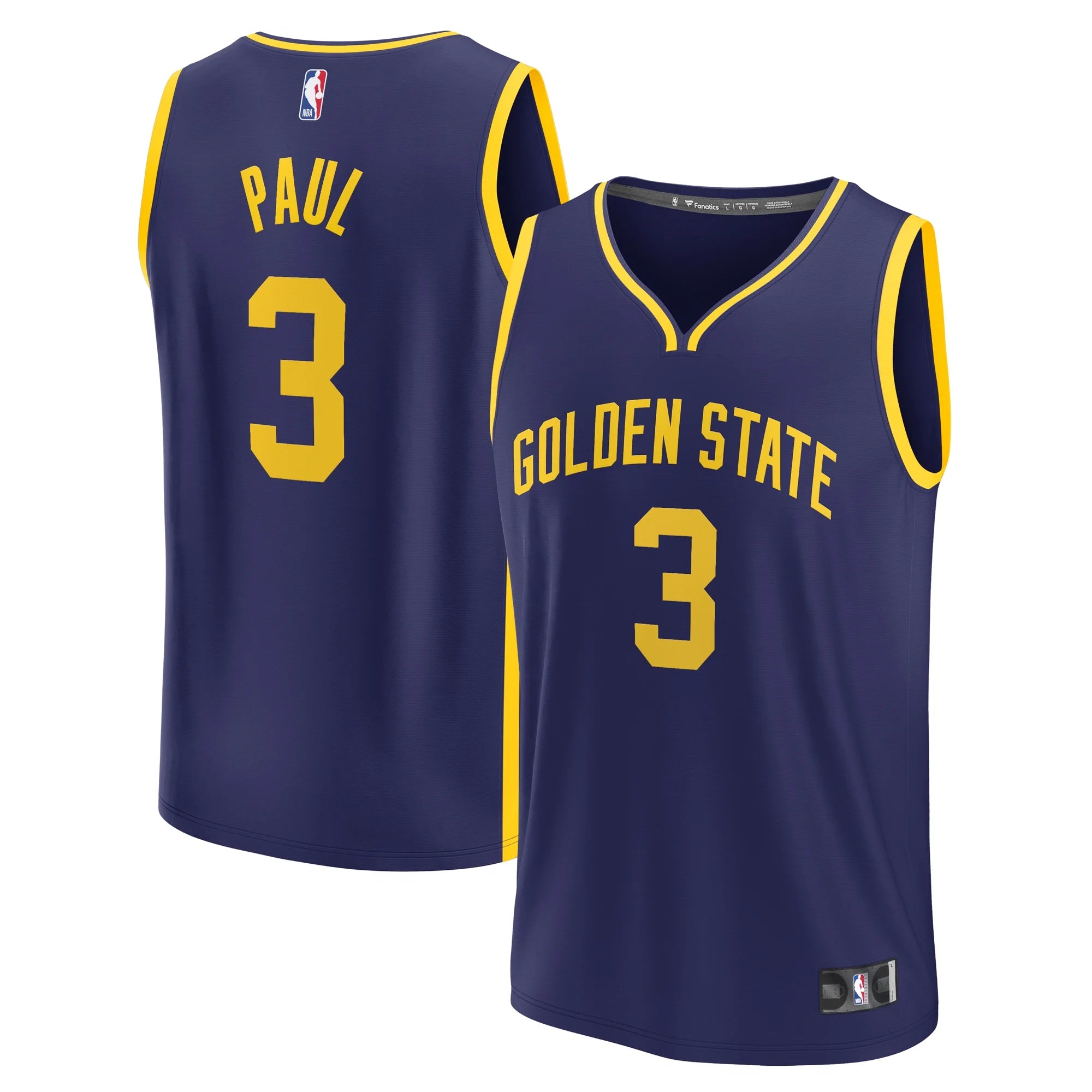 Youth Fanatics Branded Chris Paul Navy Golden State Warriors Fast Break Player Jersey - Statement Edition