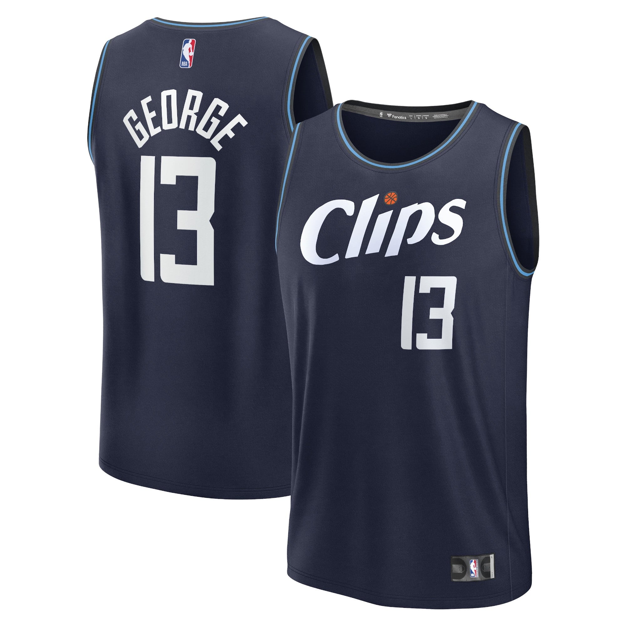 Men's Fanatics Branded Paul George Navy LA Clippers Fast Break Jersey - City Edition