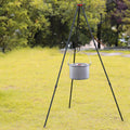 with Hanging Chain Camping Tripod Portable Barbecue Hanging / Storage Bag Adjustable Grill Tripod Grilling Set for Camping Cooker Grill , Black