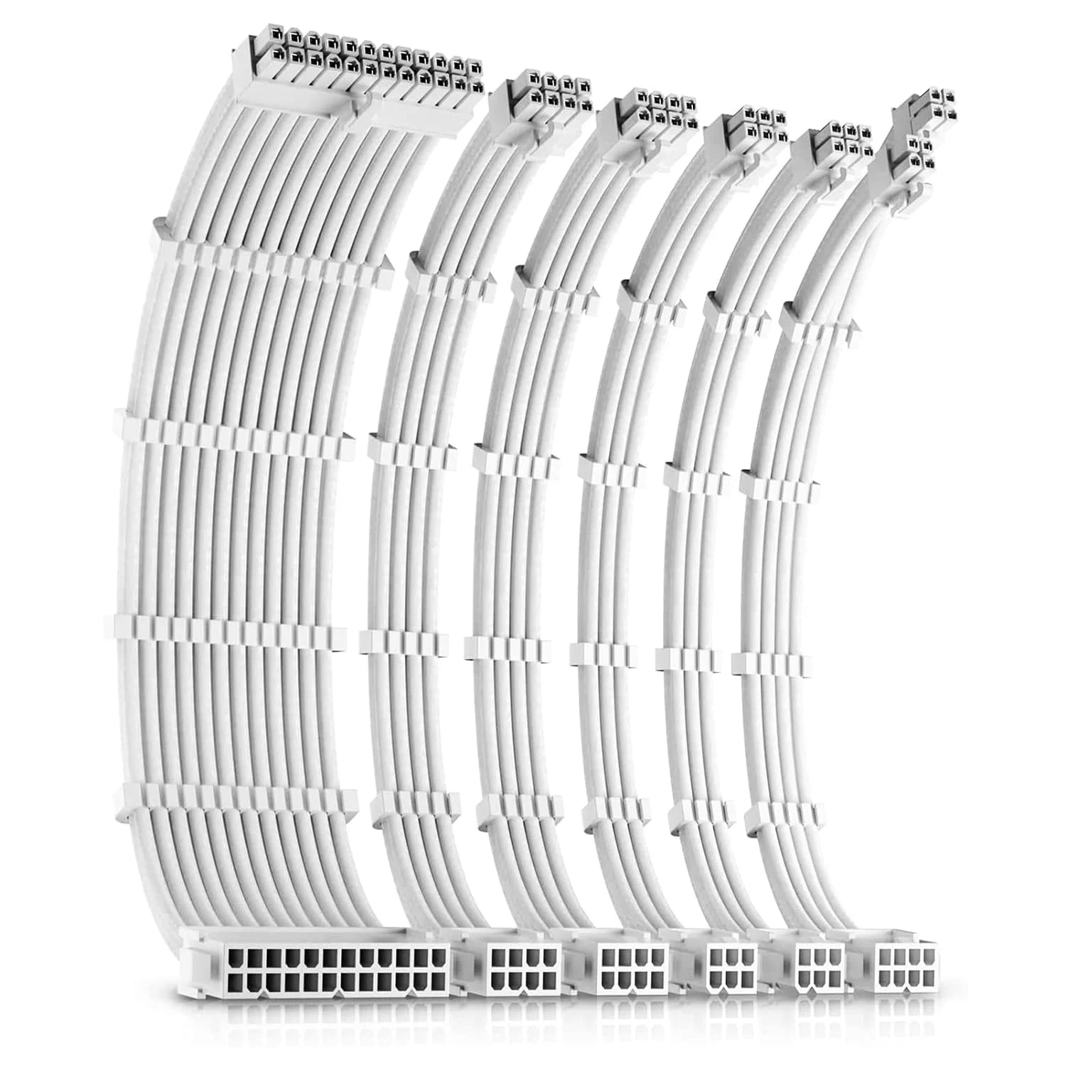 PSU Cables, Cable Extension PC, 24pin ATX / 4+4pin EPS / 8-pin PCI-E / 6pin PCI-E PSU Extension Cable Kit 30cm