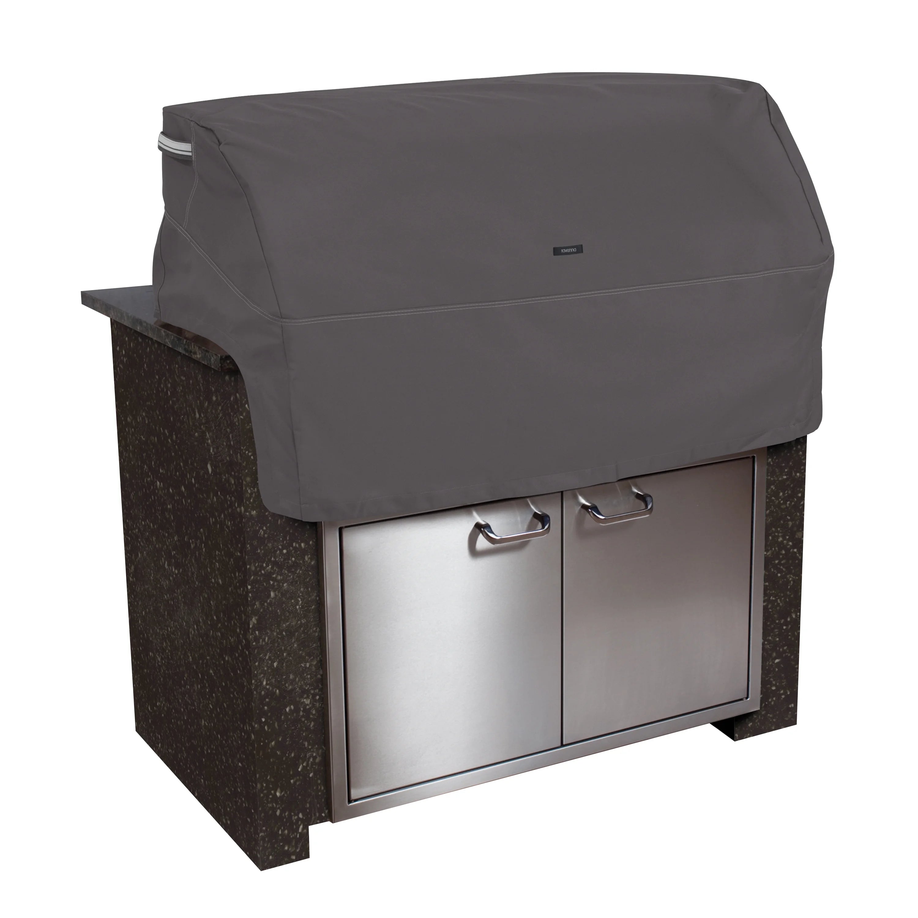 Classic Accessories Ravenna Water-Resistant 45 Inch Built-In BBQ Grill Top Cover, Taupe