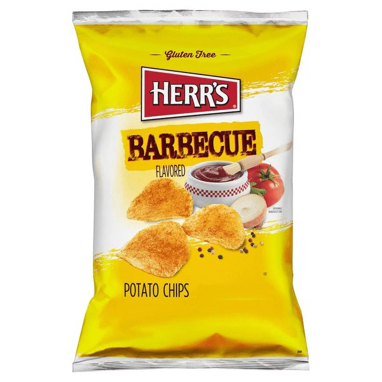 Herr's Potato Chips Barbecue BBQ, 4-Pack 7.75 oz. Family Size Bags