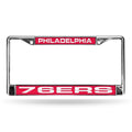 NBA Philadelphia 76ers Laser Chrome Acrylic License Plate Frame-Red w/White QGC7062