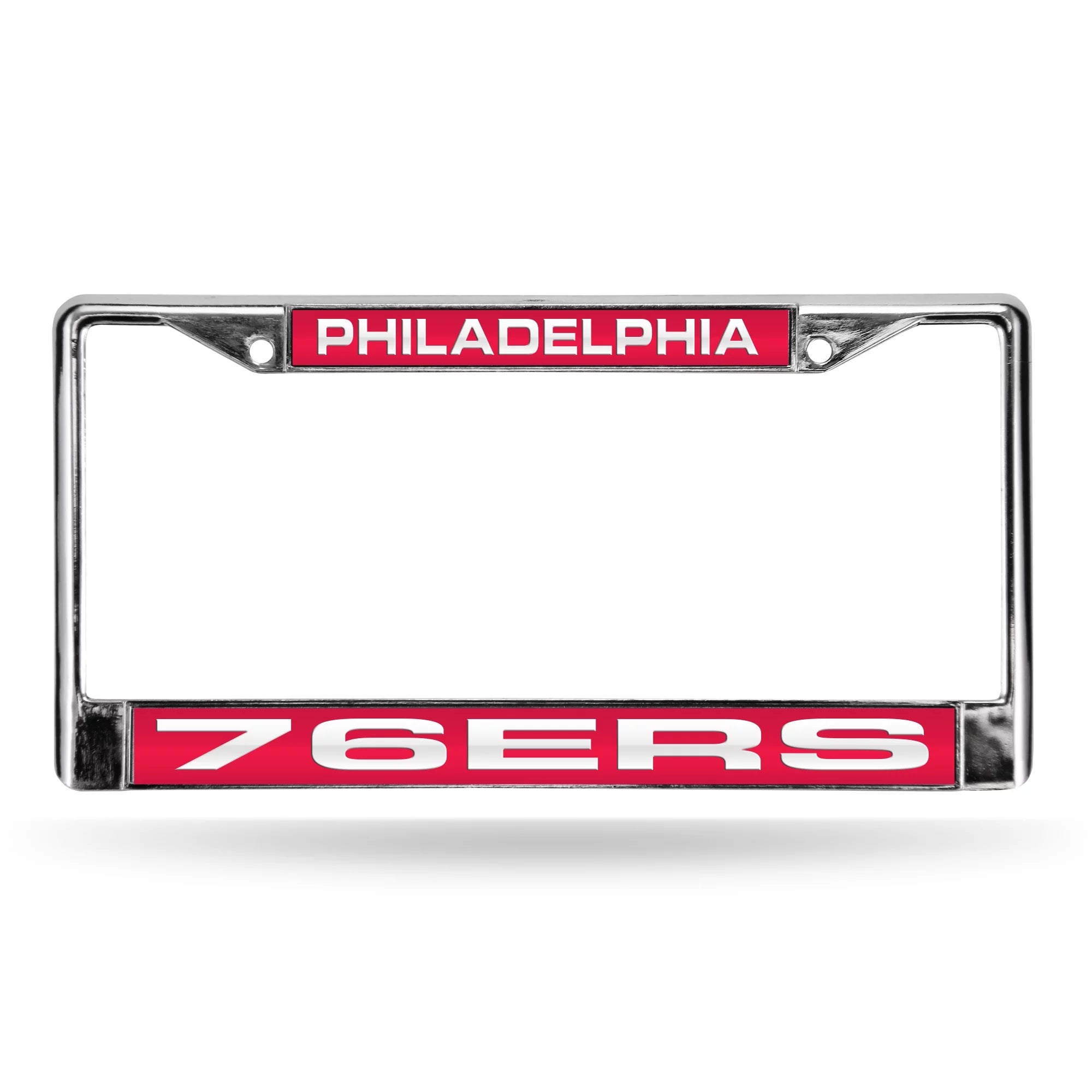 NBA Philadelphia 76ers Laser Chrome Acrylic License Plate Frame-Red w/White QGC7062