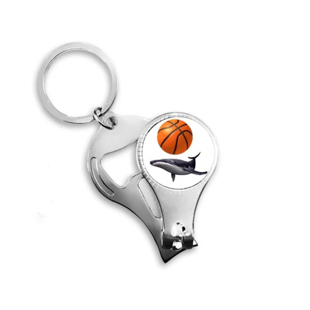 basketball whale swimng nail nipper key chain bottle opener clipper