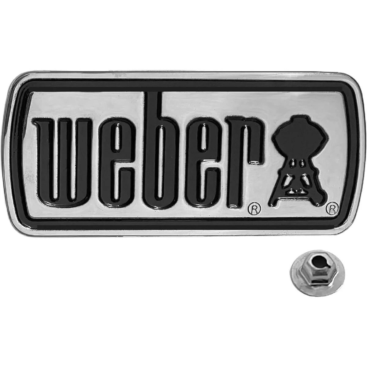 Genuine Weber 51406 Logo Plate and Fastener Replaces Genesis Silver Grills