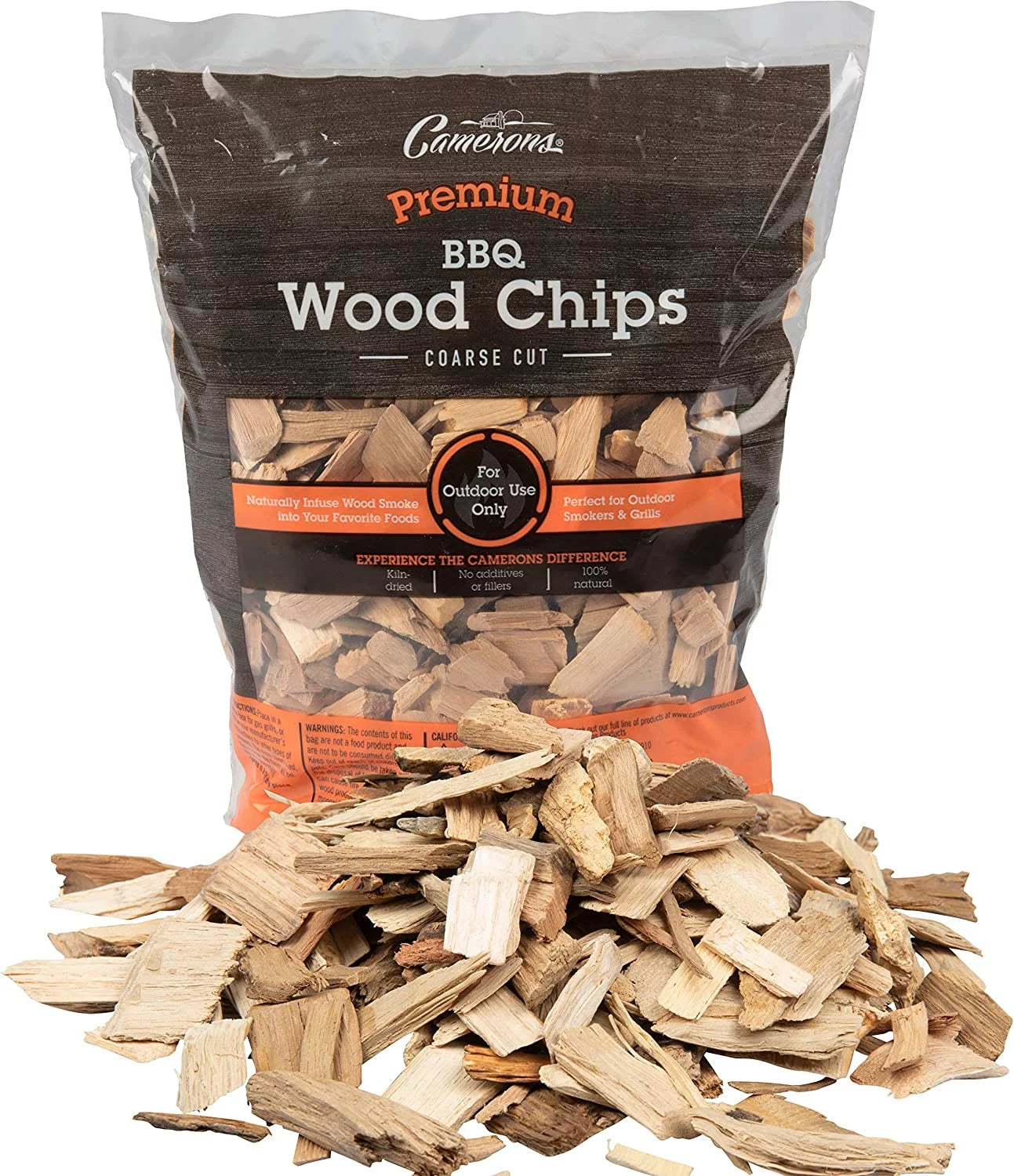 Camerons Smoking Wood Chips (Maple) ~ 2lb Bag, 260 cu. in. - Coarse Kiln Dried BBQ Chips- 100% All Natural Barbecue Smoker Shavings