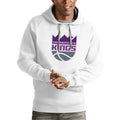 Men's Antigua White Sacramento Kings Team Logo Victory Pullover Hoodie