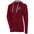 Women's Antigua  Wine Cleveland Cavaliers Brushed Metallic Victory Full-Zip Hoodie