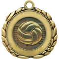 QCM50 2.5 in. Quali Craft Medallion Medal Volleyball, Antique Gold - Pack of 25