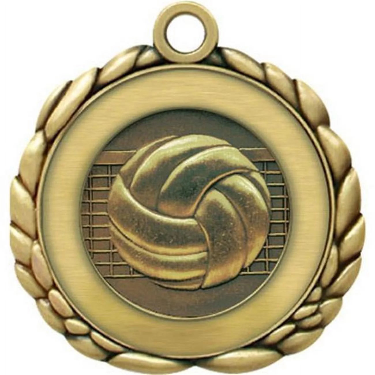 QCM50 2.5 in. Quali Craft Medallion Medal Volleyball, Antique Gold - Pack of 25