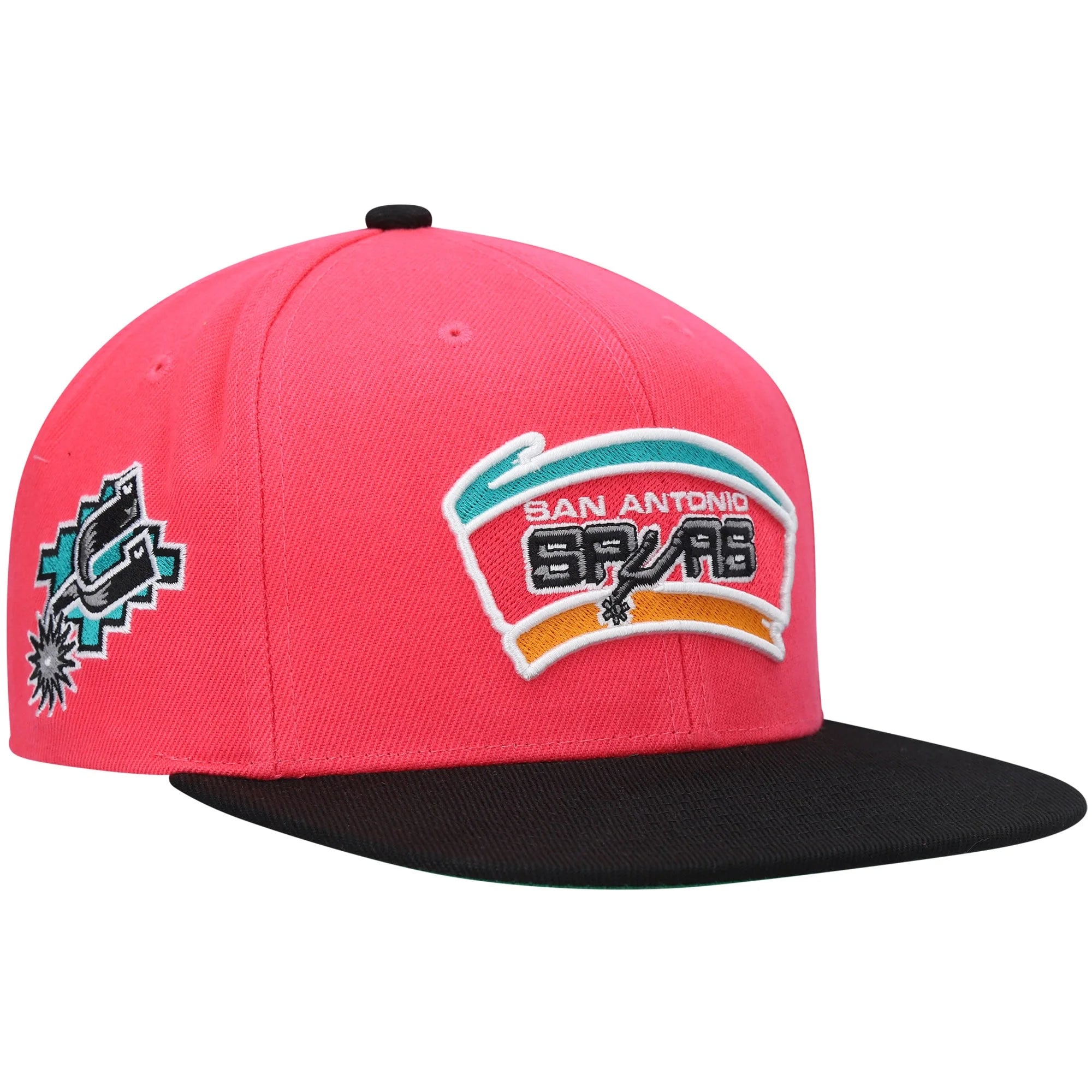 Men's Mitchell & Ness Pink San Antonio Spurs Hardwood Classics Snapback Hat - OSFA
