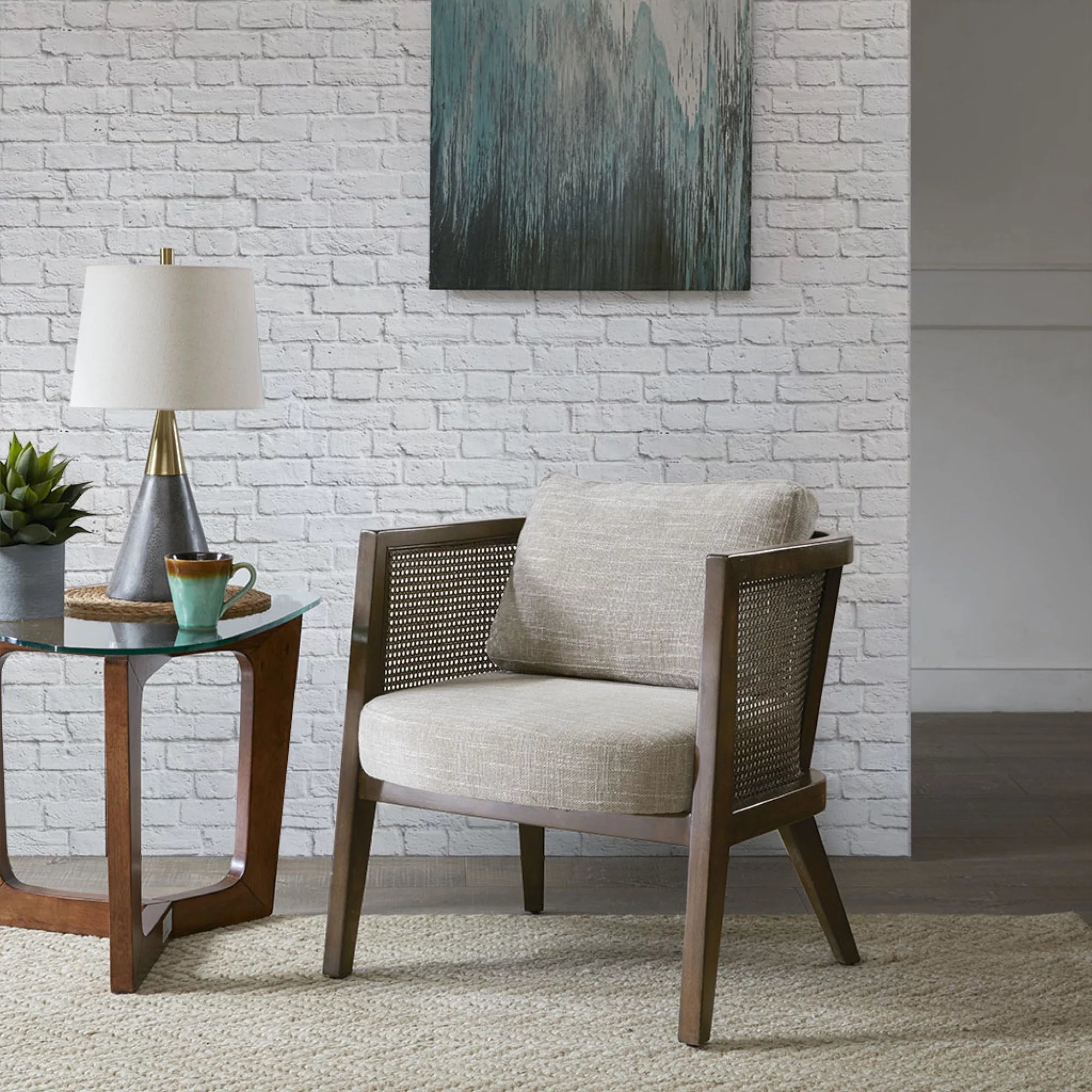 Dawn Whisper INK+IVY SONIA Accent Chair, Camel Color