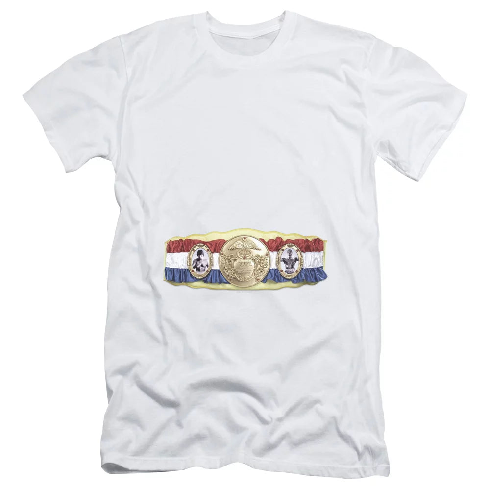 Rocky Championship Belt(Bottom Front) Adult 30/1 T-Shirt White