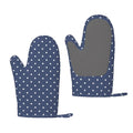 ZNDUO Kitchen Oven Gloves, Durable Heat Resistant Oven Gloves with Quilted Liner Non-Slip Textured Grip Perfect for BBQ, Baking, Cooking and Grilling, Blue Polka Dots