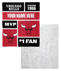 Chicago Bulls NBA Colorblock Personalized Silk Touch Sherpa Throw Blanket