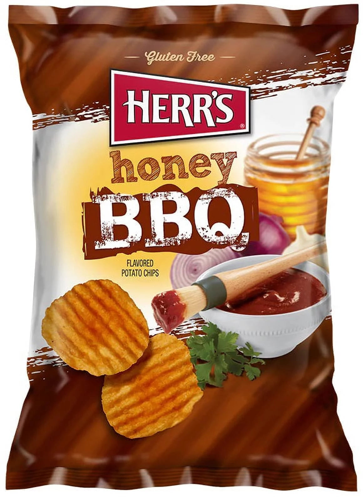 Herr's Honey BBQ Ripple Potato Chips, 3-Pack 7.75 oz. Family Size Bags
